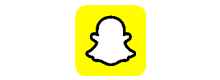 The yellow Snapchat logo o a white field